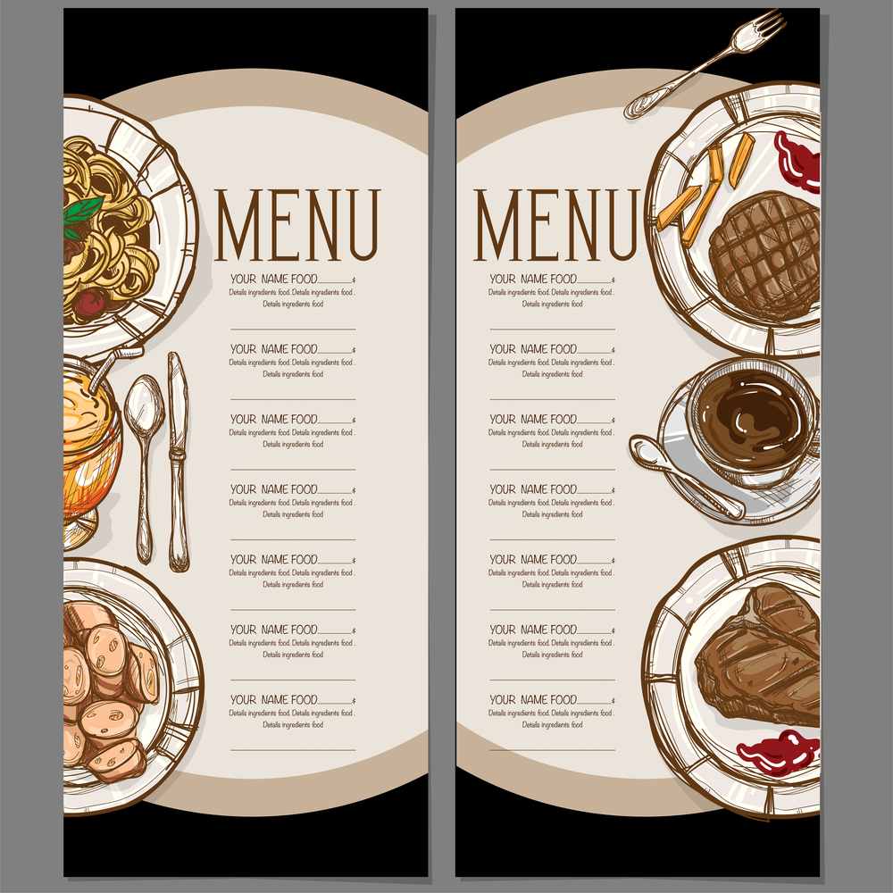 Photo of a menu