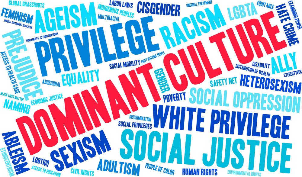 Photo of Dominant Culture word cloud on a white background