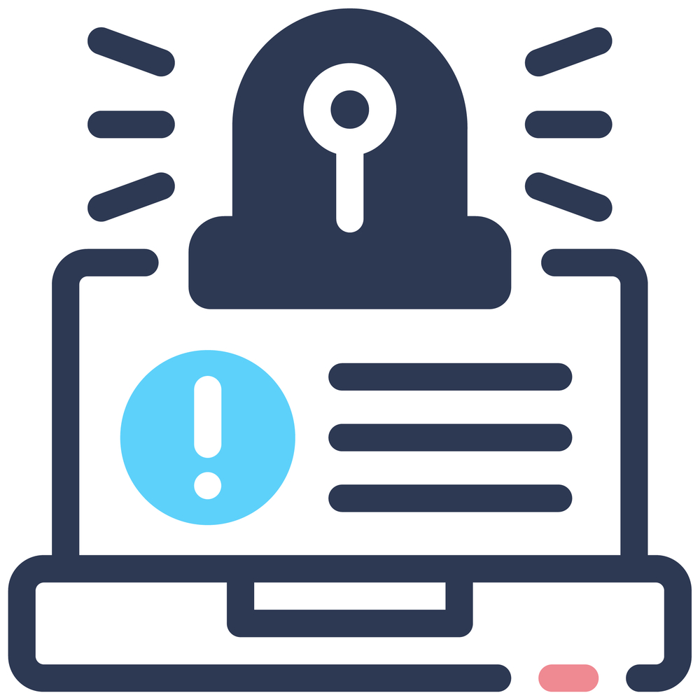 An drawing of a key is sitting at the top of a drawing of a laptop. The laptop can't be accessed due to accessible authentication issues.