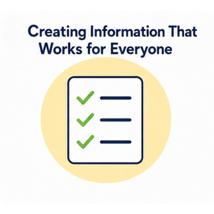 Checklist with ticked items, representing clear, accessible, and well-structured information.
