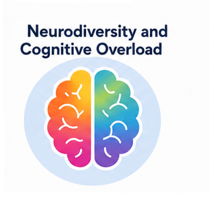 Colourful brain icon representing neurodiversity and the different ways people process information.