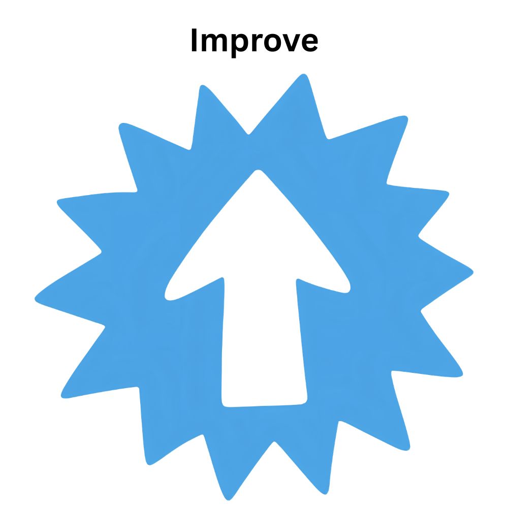 A drawing of an arrow pointing upwards.