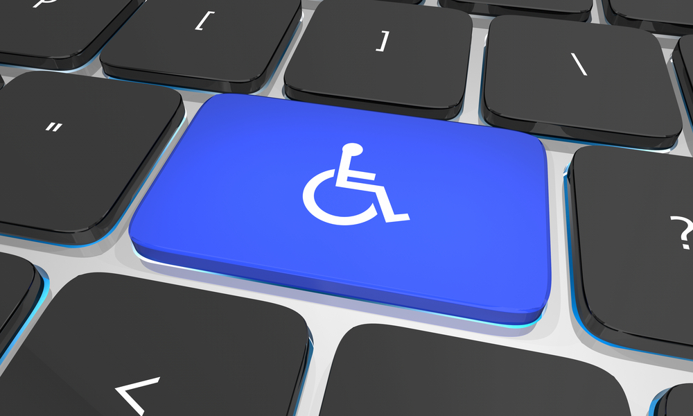 Wheelchair Disabled Person Symbol on enter Button on Keyboard