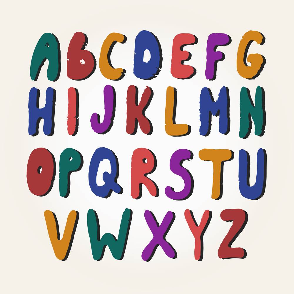 Photo of Colorful alphabet letters with shadow.