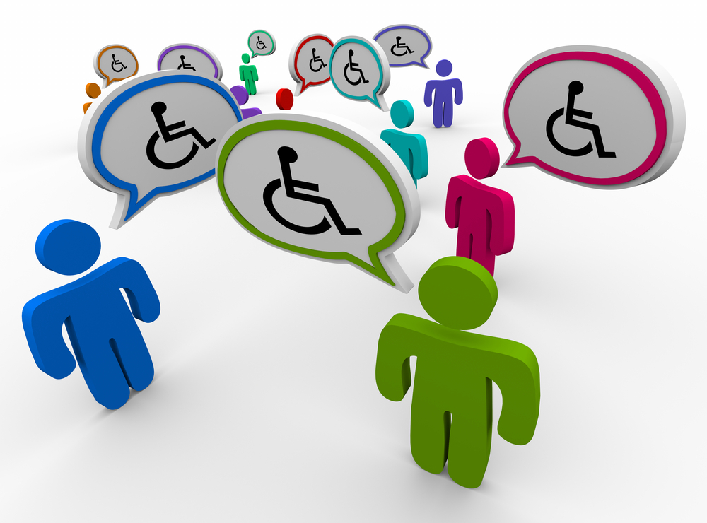 Emblems of people with disability and normal peo0le.