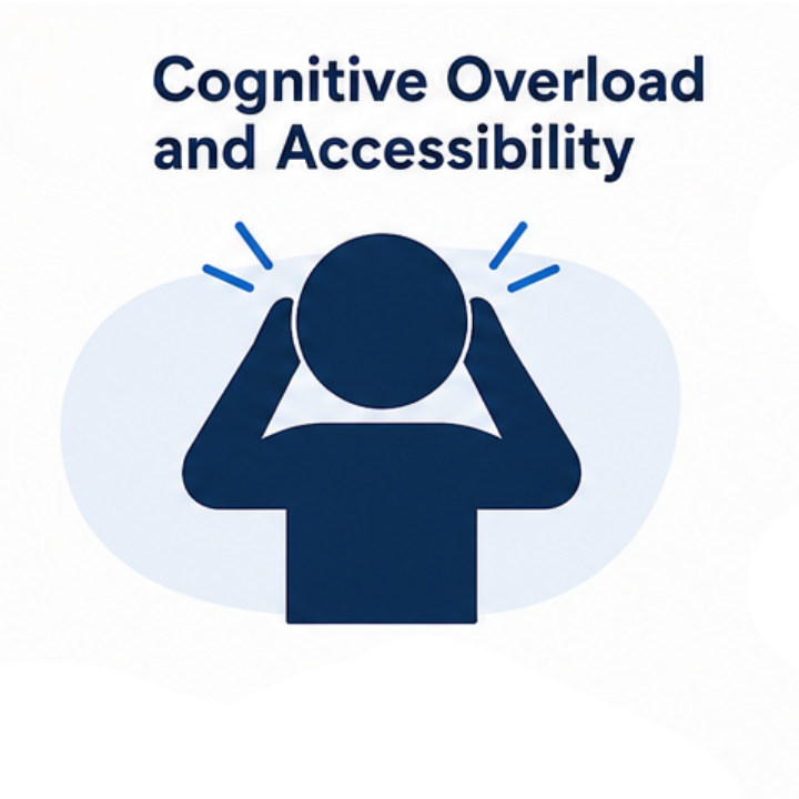 Simple illustration of a person holding their head, representing stress and cognitive overload caused by too much information.