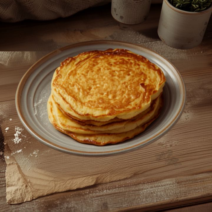 A stack of pikelets are on a plate.